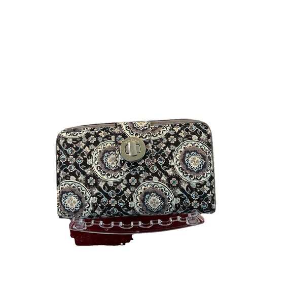 Vera Bradley Handbags - Vera Bradley Charcoal Medallion Wallet  Wallet Retired- EUC